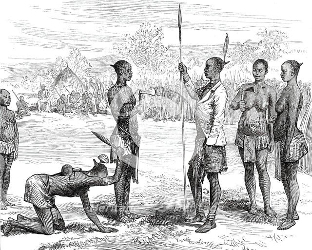 Lieutenant Cameron's Sketches in Central Africa: Kasongo's Levee, 1876. Creator: Unknown.