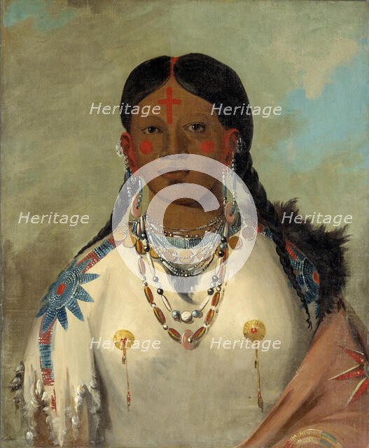 Tís-se-wóo-na-tís, She Who Bathes Her Knees, Wife of the Chief, 1832. Creator: George Catlin.