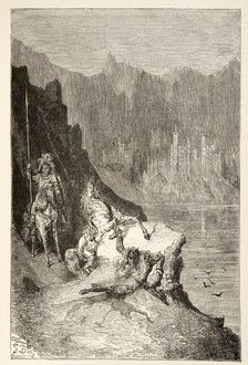 Balin Slays Sir Lanceor, from Stories of the Days of King Arthur by Charles Henry Hanson, pub. 1898 