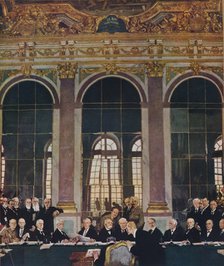 'The Signing of Peace in the Hall of Mirrors,Versailles, 28th June 1919', 1919 (1935) Artist: William Newenham Montague Orpen.