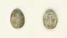 Scarab: Floral Motif, Egypt, Second Intermediate Period - early New Kingdom, Dynasties 15-18... Creator: Unknown.