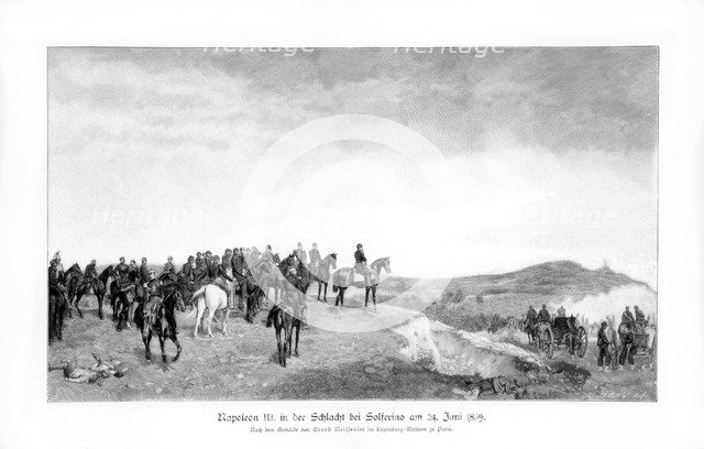 'Napoleon III at the Battle of Solferino', (1863), 1900.Artist: Jean Louis Ernest Meissonier