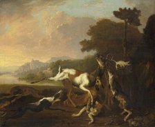 The Deer Hunt, 1650-1695. Creator: Abraham Hondius.
