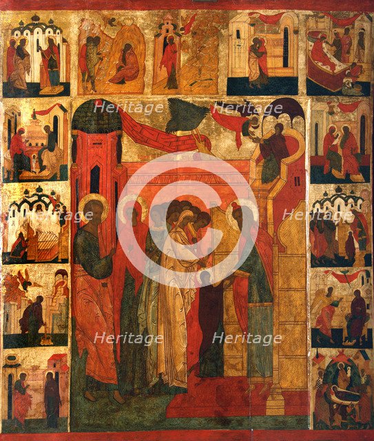 The Entry of the Most Holy Theotokos into the Temple, 16th century. Artist: Russian icon  