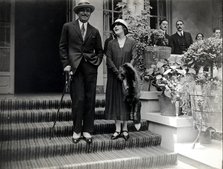 Mary Pickford (1893-1979), film actress born in Canada, with her husband Douglas Fairbanks, also …