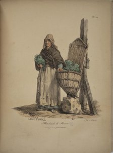 Chickweed seller. From the Series "Cris de Paris" (The Cries of Paris), 1815. Creator: Vernet, Carle (1758-1836).