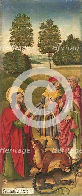 The miracle of Saint Matthew taming the Dragons, 1478. Creator: Gabriel Malesskircher.