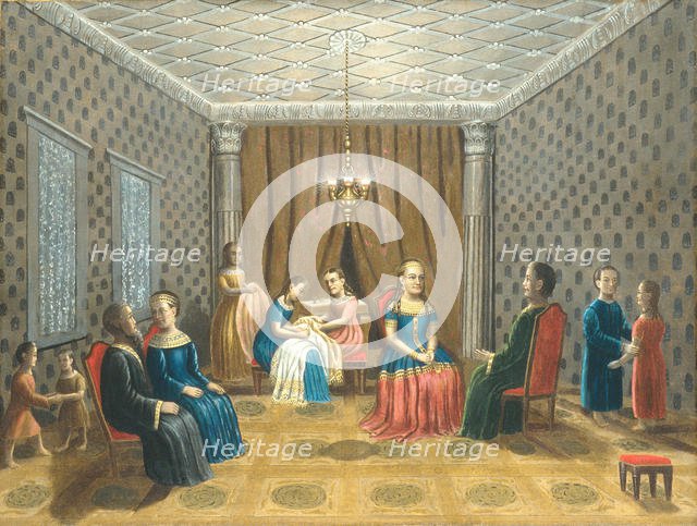 Egyptian Scene (possibly Moses and Zipporah), 1865-80. Creator: Erastus Salisbury Field.