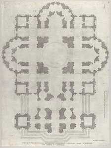 Speculum Romanae Magnificentiae: Plan of St. Peter's, 1549. Creator: Unknown.