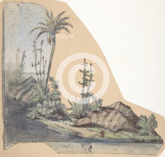 Design for a Stage Set at the Opéra, Paris, 1830-90. Creator: Eugene Ciceri.