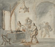 The vineyard workers receive their wages, mid 17th century. Creator: Rembrandt Harmensz van Rijn.