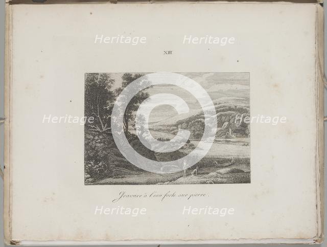 Art of the Lithograph: River Landscape, Plate XIII , 1819. Creator: Alois Senefelder (German, 1771-1834).