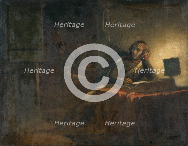 'Interior with British Army Officers', 1835-1882. Artist: Thomas Jones Barker.