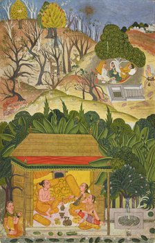 A summer month, possibly Vaisakh, folio from a Barahmasa series, ca. 1750. Creator: Unknown.