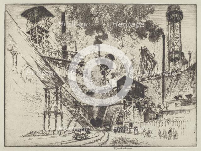 Mouth of the Mine, Ruhrort near Oberhausen, 1910. Creator: Joseph Pennell.