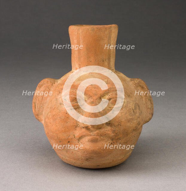 Miniature Portrait Jar of a Human Head with Face Painting, 100 B.C./A.D. 500. Creator: Unknown.