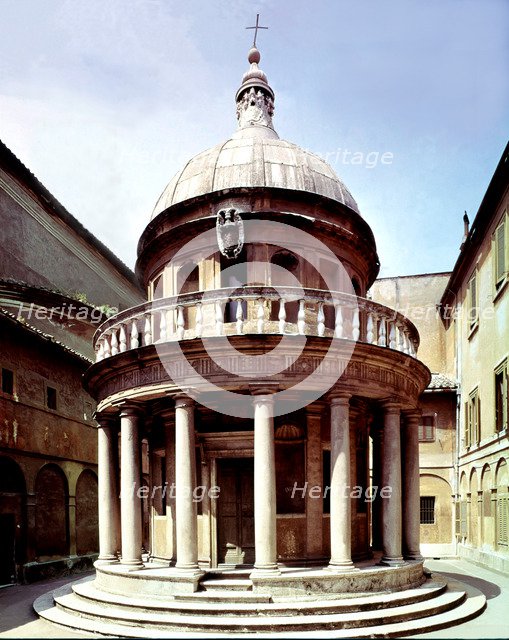 Circular small temple of San Pietro in Montorio in Rome, designed by Bramante, 1502.