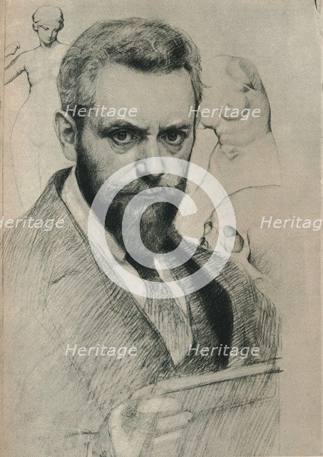 Portrait of the Artist: Pencil Drawing by Sigmund Lipinsky, c1893-1924, (1924). Artist: Sigmund Lipinsky