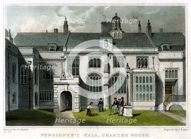 Pensioner's Hall, Charterhouse, London, 1830.Artist: J Rogers