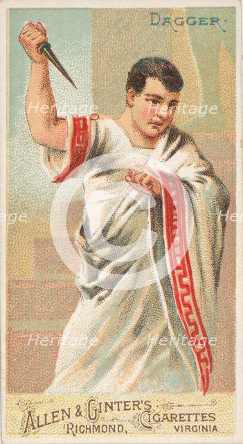 Dagger, from the Arms of All Nations series (N3) for Allen & Ginter Cigarettes Brands, 1887. Creator: Allen & Ginter.