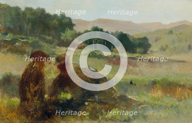 Landscape with Hunter and Dog, c1870/1880. Creator: Johann Till.
