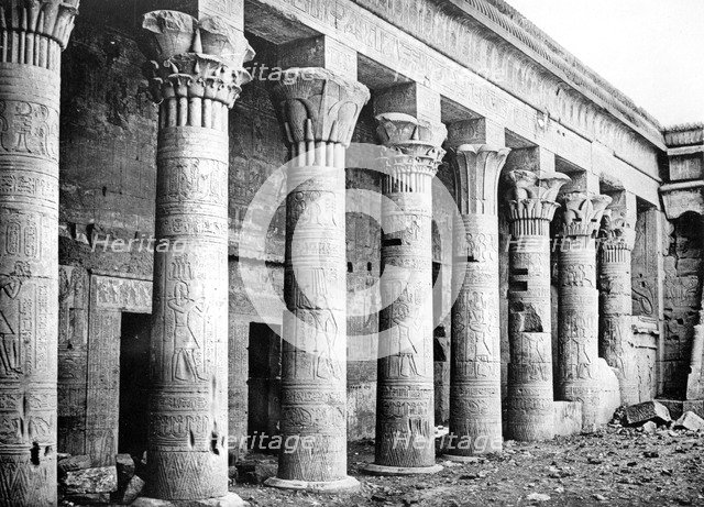 Eastern columns, Temple of Isis, Philae, Nubia, Egypt, 1887. Artist: Henri Bechard