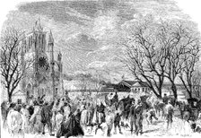 Opening of the railway line from Lyon to Geneva on March 16, 1858, arrival of the train at the st…