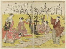 Party by a winding stream, Japan, n.d. Creator: Kubo Shunman.