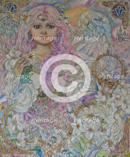 An angel of the pink lily. Artist: Sugai, Yumi  