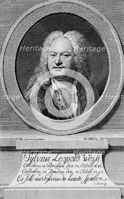 Portrait of Sylvius Leopold Weiss (1686-1750), 1750.
