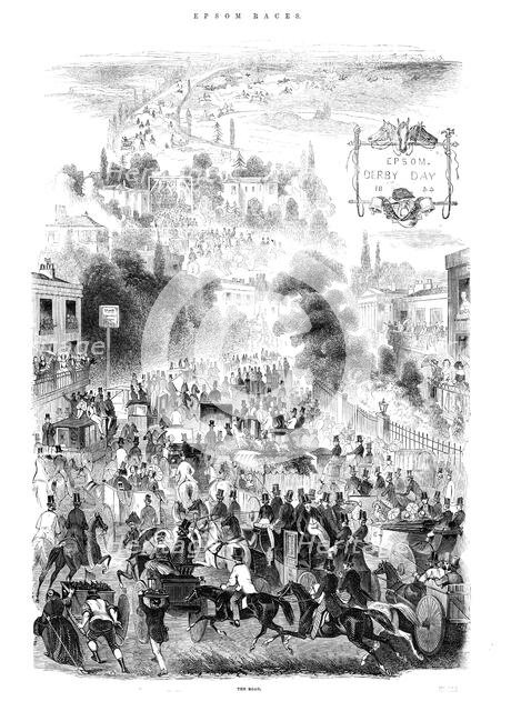 The Road, Derby Day, Epsom Races, 1844. Creator: Unknown.