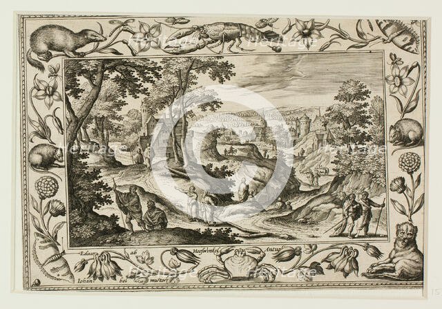 The Sending Out of the Apostles, from Landscapes with Old and New Testament Scenes and..., 1584. Creator: Adriaen Collaert.