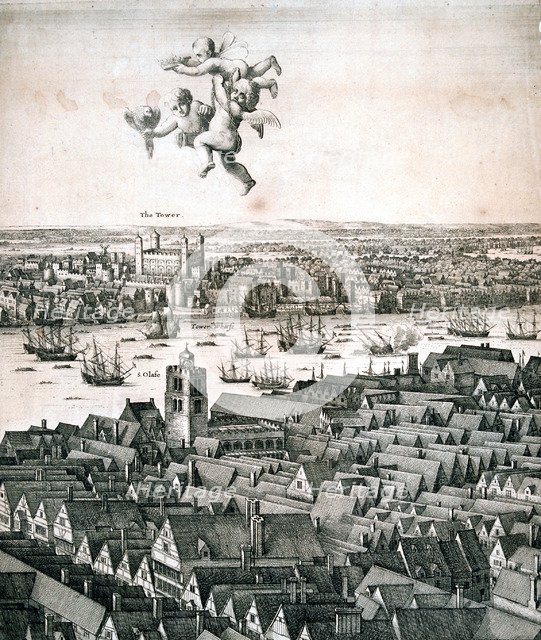 Panoramic view of London, c1670. Artist: Wenceslaus Hollar