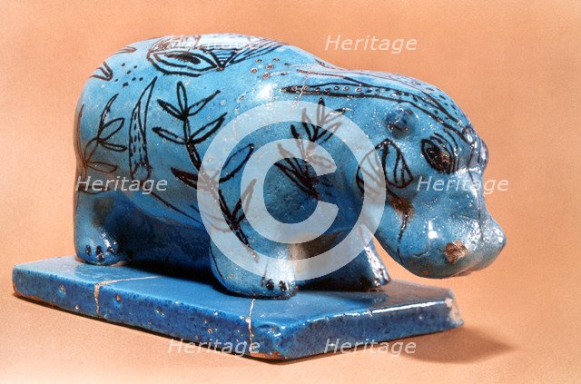 Ancient Egyptian hippopotamus figurine, 16th century BC. Artist: Unknown