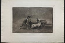 Bullfights: A Spanish Knight Kills the Bull After Having Lost His Horse, 1876. Creator: Francisco de Goya (Spanish, 1746-1828).