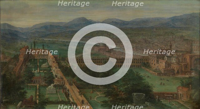 View of Rome (Belvedere Courtyard), 1589. Creator: Cleve, Hendrik van, III (ca 1525-1590).