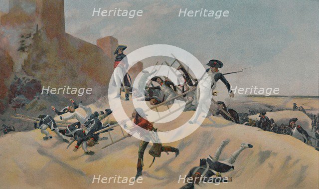 'The Example. - Kleber at the Assault of Acre', 1799, (1896). Artist: Unknown.