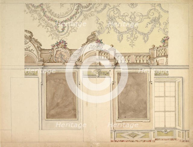 Two Alternate Elevations for an Interior Wall, 1700-1780. Creator: Anon.