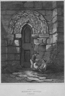 'South Door - Mitford Church, Northumberland', 1814. Artist: John Greig.