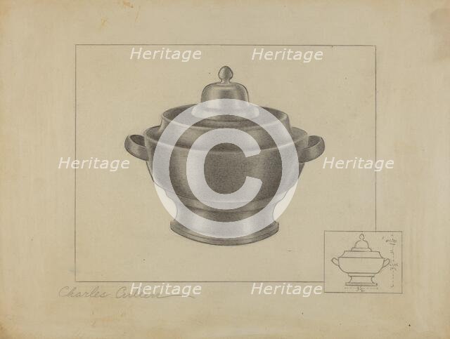 Pewter Sugar Bowl, 1935/1942. Creator: Charles Cullen.