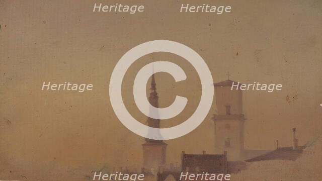 Study of the Spires of Petri Church and Church of Our Lady, 1841-1845. Creator: Wilhelm Peter Carl Petersen.