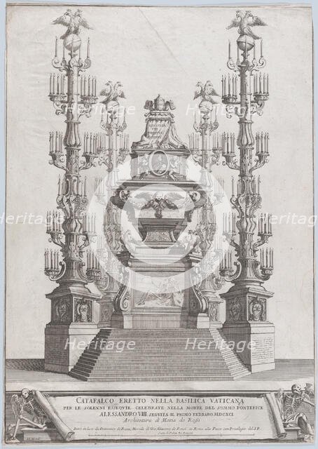 Catafalco Eretto Nella Basilica Vaticana ...per Alessandro VIII, 1691. Creator: Alessandro Specchi.