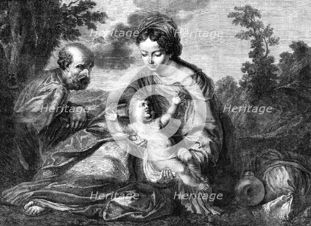 "The Repose in Egypt", by Guido, in the Louvre at Paris, 1861. Creator: Smyth.