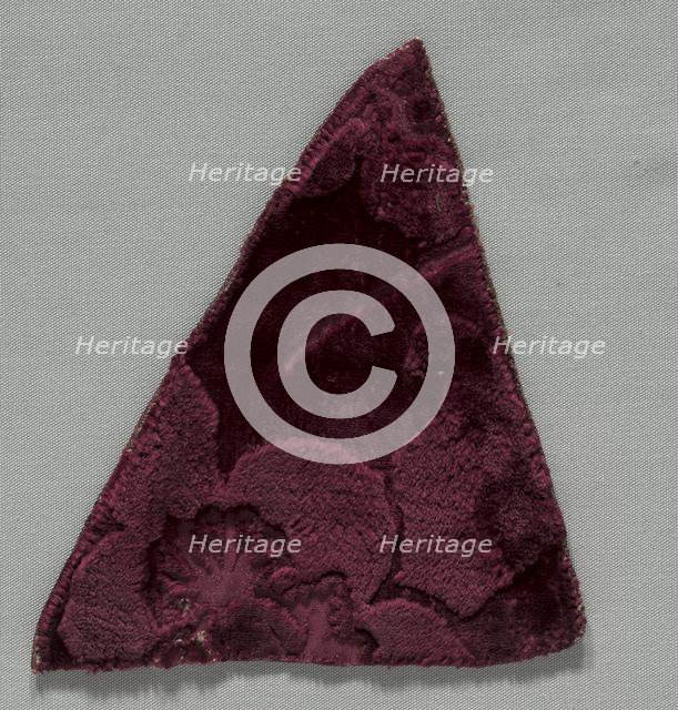 Two Velvet Fragments Sewn Together, 1400s. Creator: Unknown.