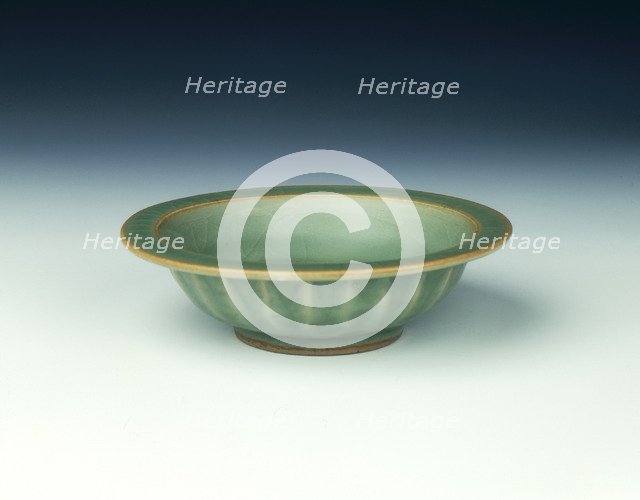 Longquan celadon double fish saucer bowl, Song-Yuan dynasty, China, 13th century. Artist: Unknown