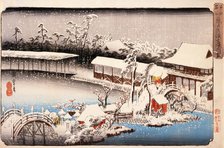 View of Kameido Tenmangu Shrine in Snow, c1832-38. Creator: Ando Hiroshige.