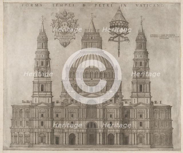 Speculum Romanae Magnificentiae: St. Peter's, 1547. Creator: Unknown.
