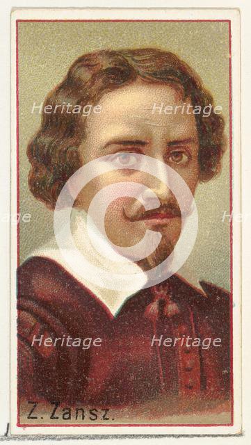 Z. Zansz, printer's sample for the World's Inventors souvenir album (A25) for Allen & Gint..., 1888. Creator: Allen & Ginter.