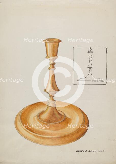 Candlestick, 1935/1942. Creator: Majel G. Claflin.