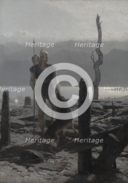 Frithiof's return (from Frithiof's saga), 1880s. Creator: Johan August Malmström.